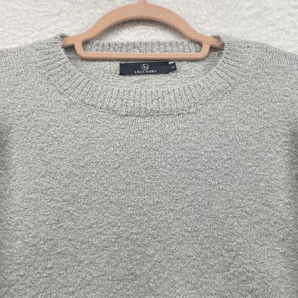 Lillusory Sweater Womens Small Boucle Knit Pullover Cozy Crewneck Ribbed Trim - Picture 4 of 10